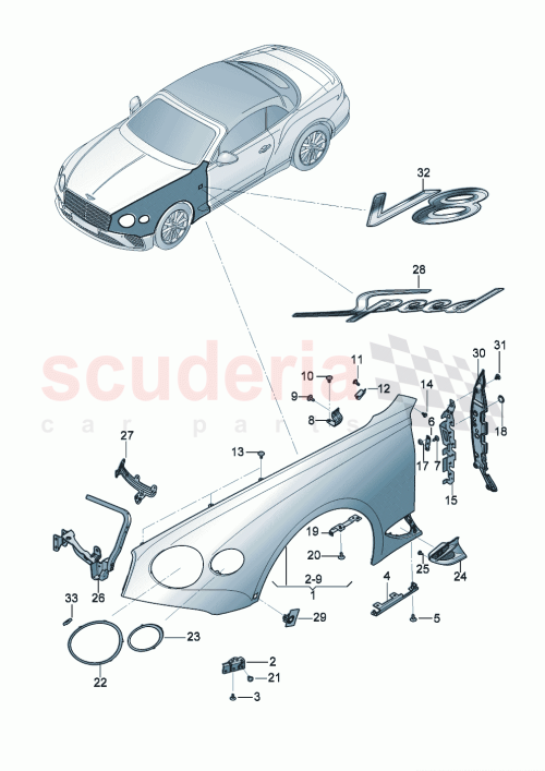 Part Diagram for Bentley 3SD807295