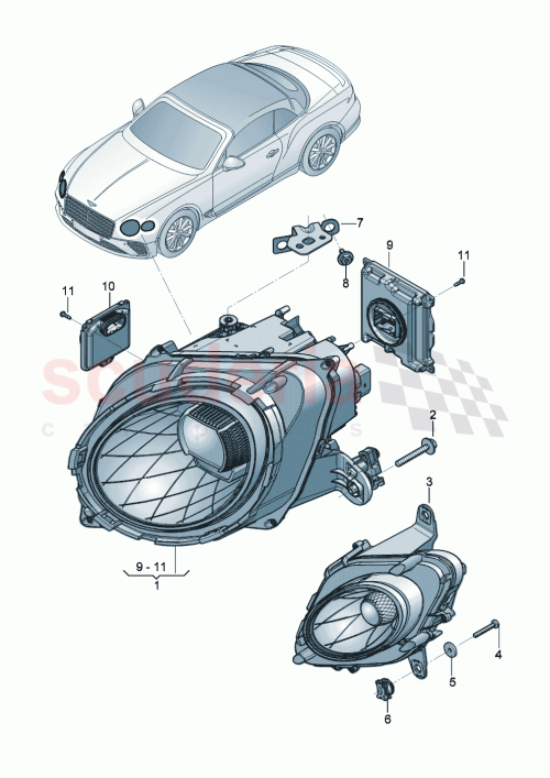 Part Diagram for Bentley 3SD941005AD