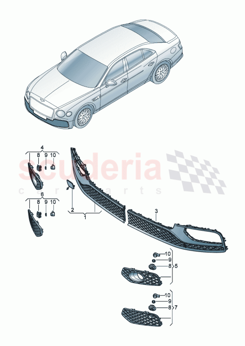 Part Diagram for Bentley 3SE807668H