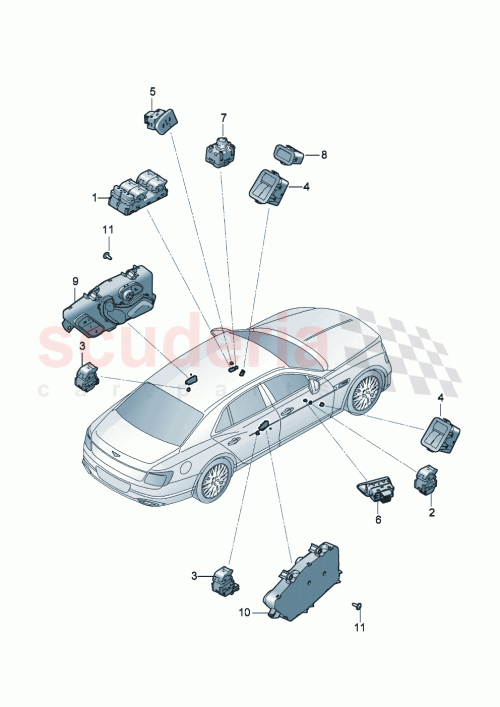 Part Diagram for Bentley 3SE 959 719 A