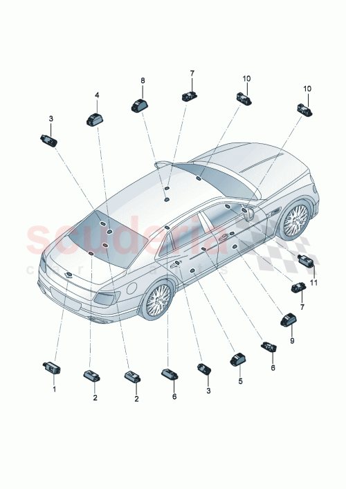 Part Diagram for Bentley 3SD947415G