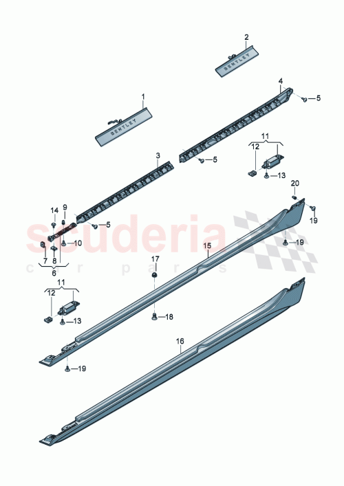 Part Diagram for Bentley 3SE853851J