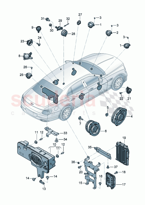 Part Diagram for Bentley 3SD035621F