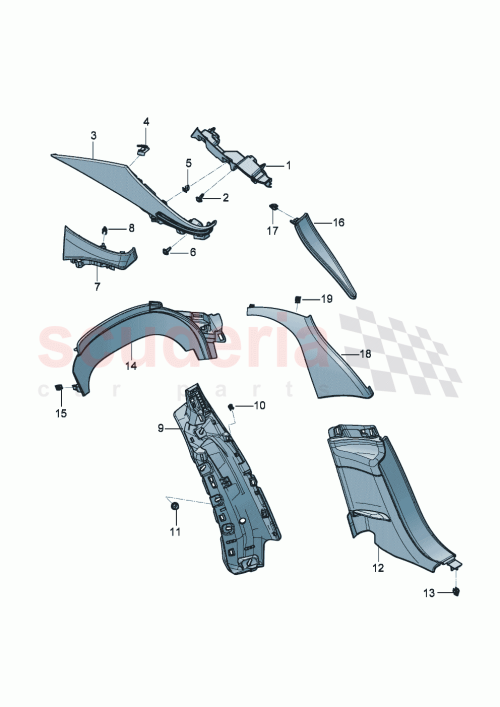 Part Diagram for Bentley 3SE 853 174 AA