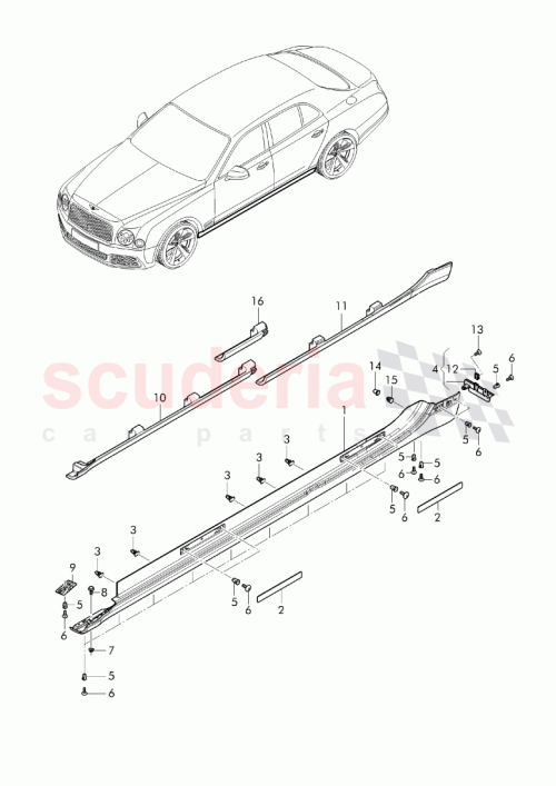Part Diagram for Bentley 3Y4 853 851 A