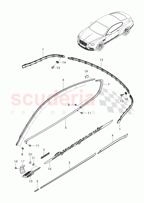 Part Diagram for Bentley 3W8 853 688 H