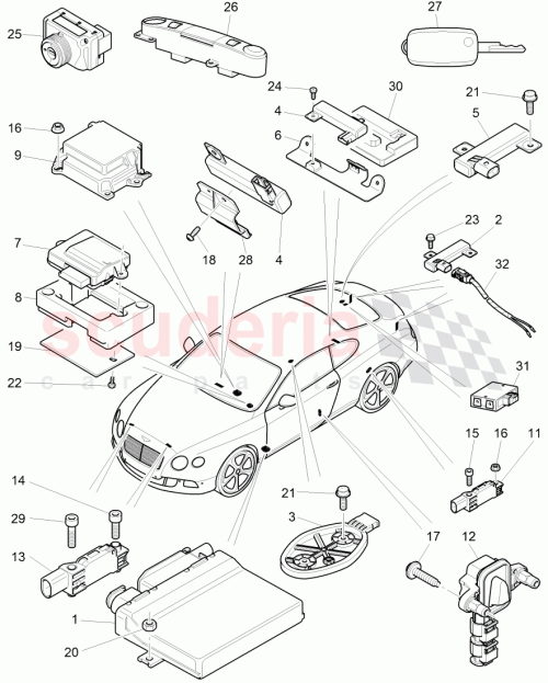 Part Diagram for Bentley 3W0 998 343 A