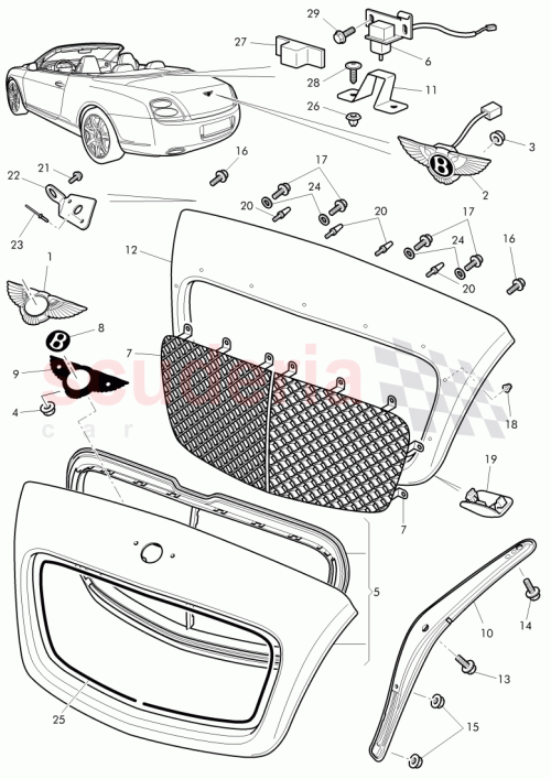 Part Diagram for Bentley 3W7853037