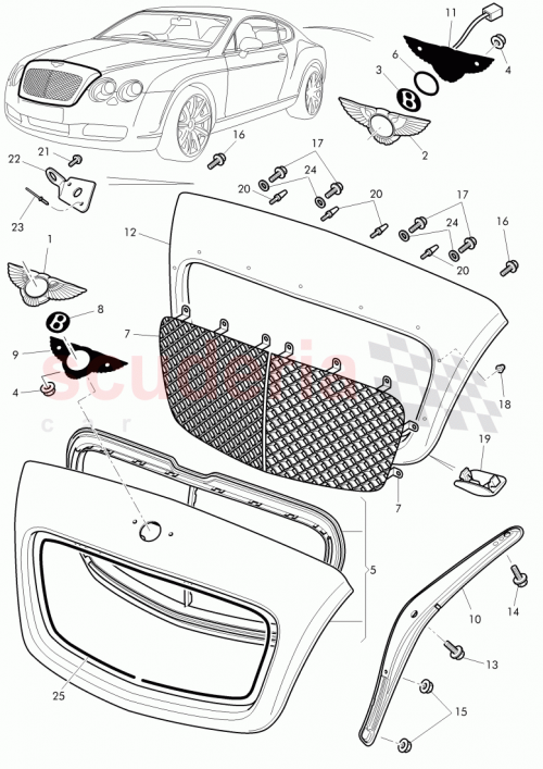 Part Diagram for Bentley 3W8853383
