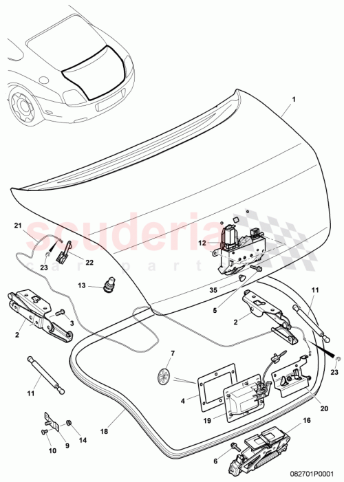Part Diagram for Bentley 3W8827025C