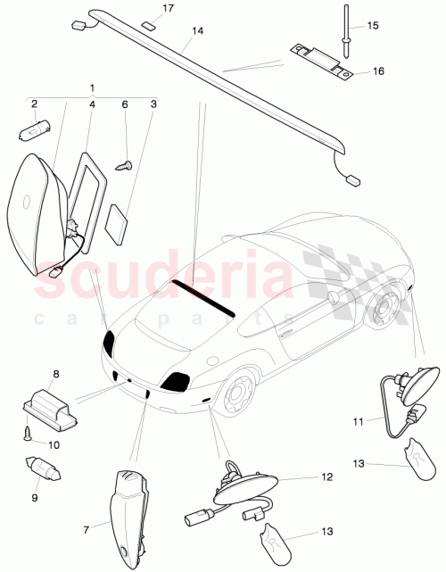 Part Diagram for Bentley 3W8945095AK