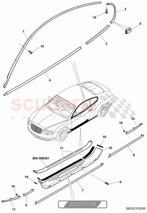 Part Diagram for Bentley 3W8 853 538 AS