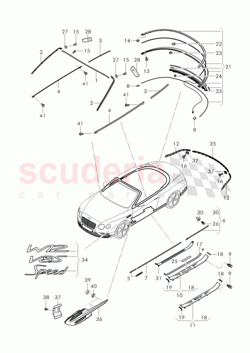 Part Diagram for Bentley 3W7 853 509 H