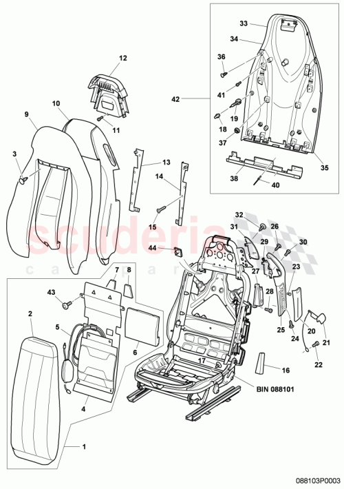 Part Diagram for Bentley 3W3881804D