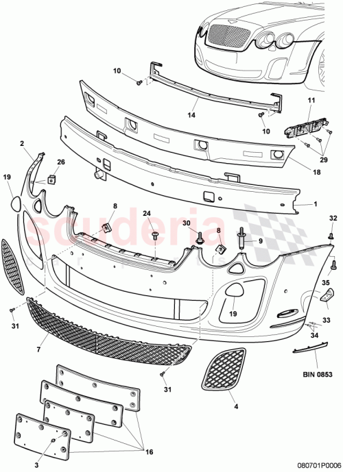 Part Diagram for Bentley 3W8807937