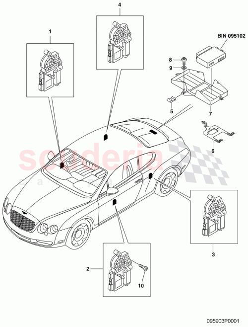 Part Diagram for Bentley 3W8959701H