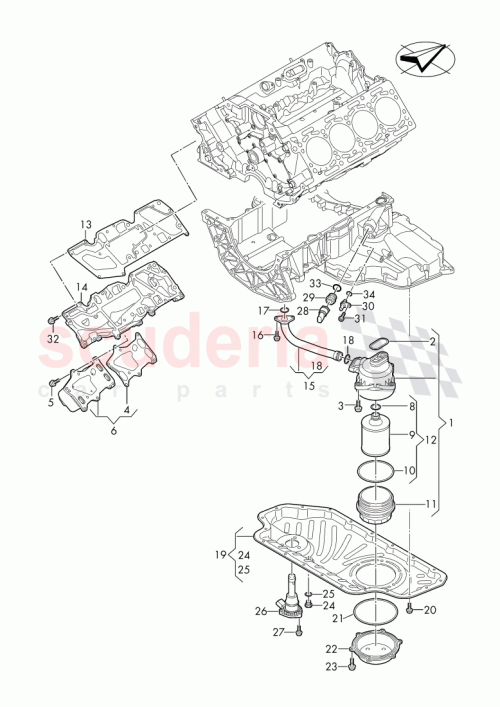 Part Diagram for Bentley 057 103 707 B