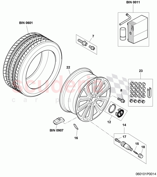 Part Diagram for Bentley 3W0601025DG