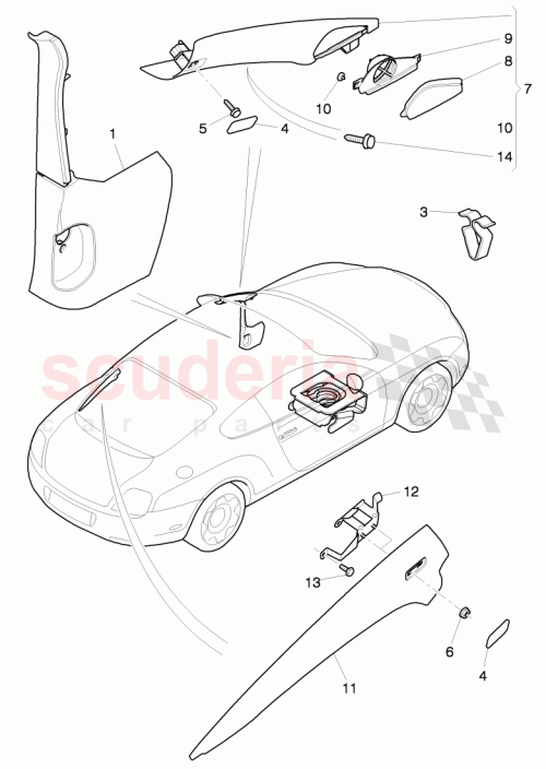 Part Diagram for Bentley 3W8867233K