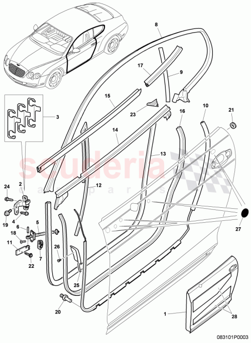 Part Diagram for Bentley 3W8831055C