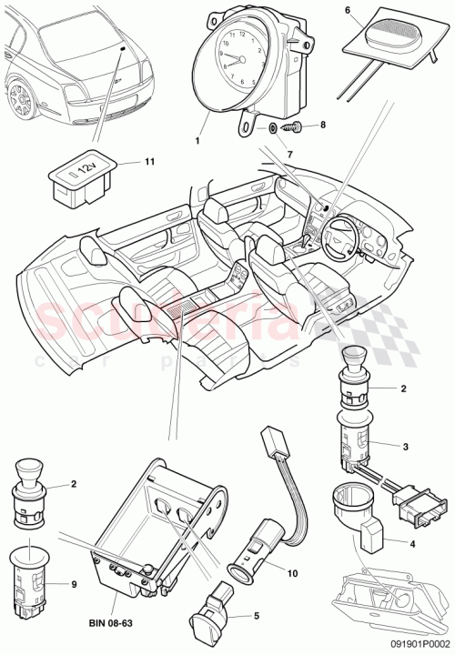 Part Diagram for Bentley 1J0919309B