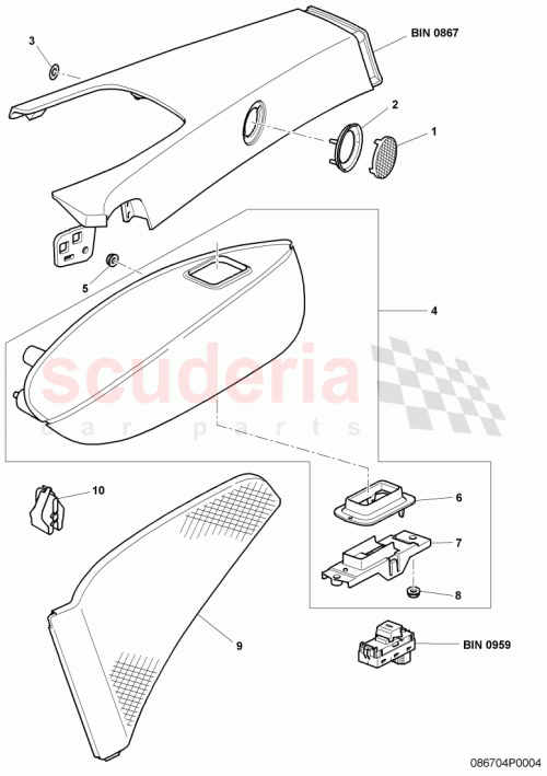 Part Diagram for Bentley 3W7867364