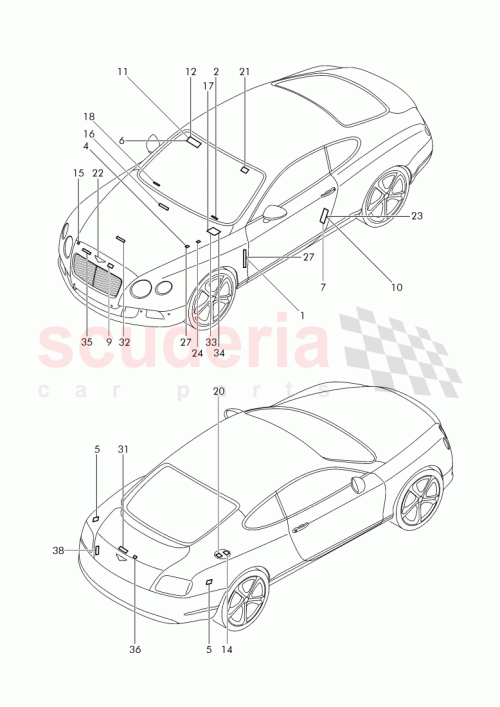 Part Diagram for Bentley 3W7 010 715 E