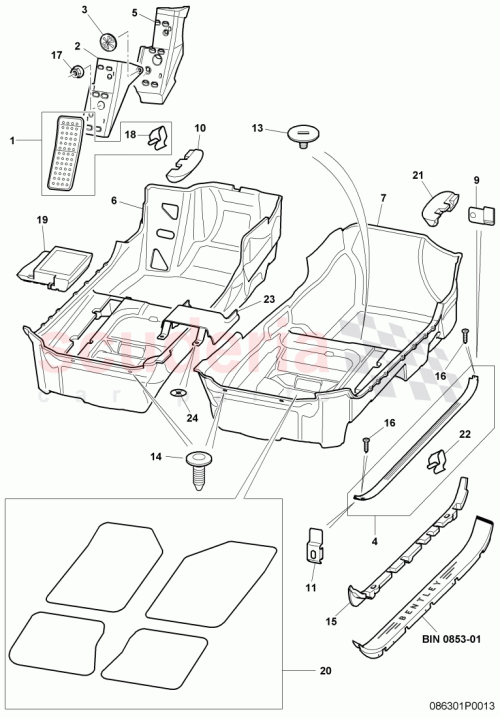 Part Diagram for Bentley 3W2863703AH