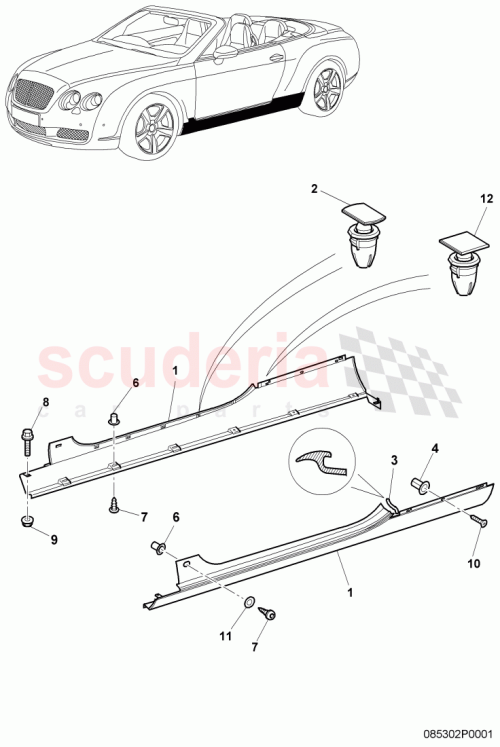 Part Diagram for Bentley 3W7853851D