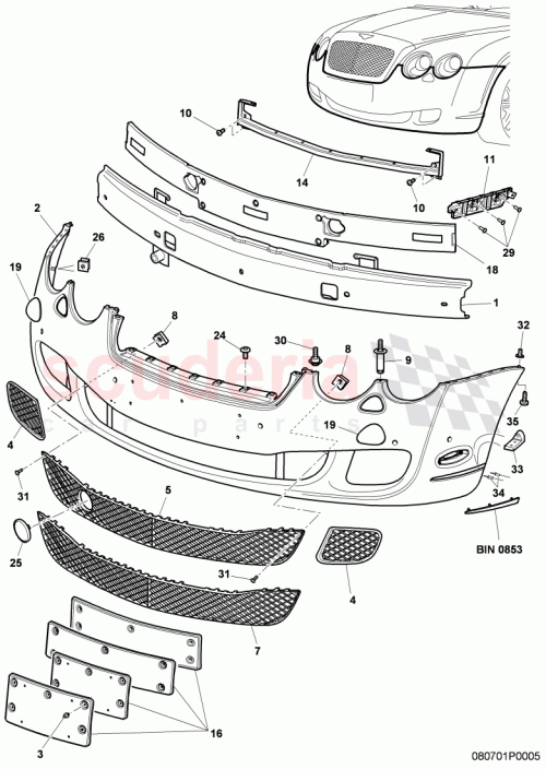 Part Diagram for Bentley 3W8807667J