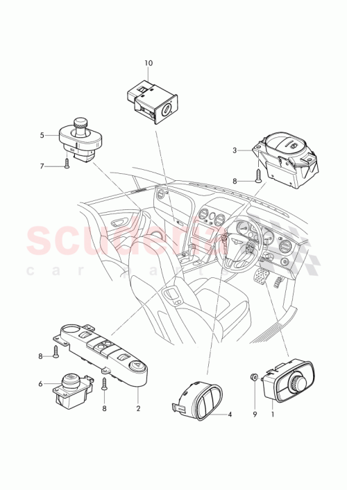 Part Diagram for Bentley 3W0 959 676 K