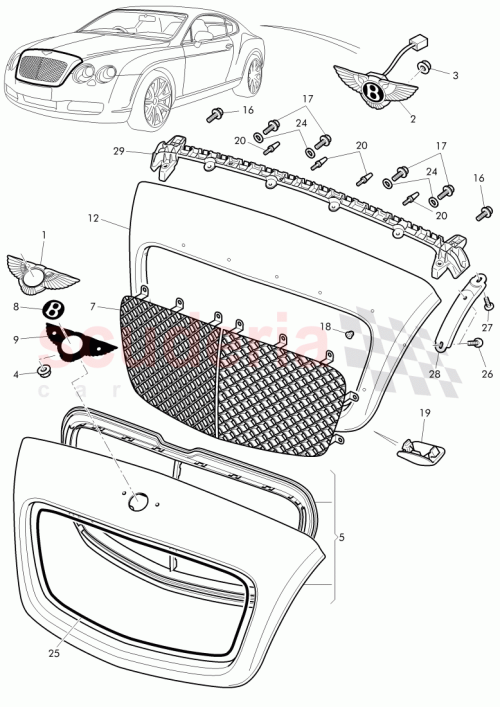 Part Diagram for Bentley 3W0853660