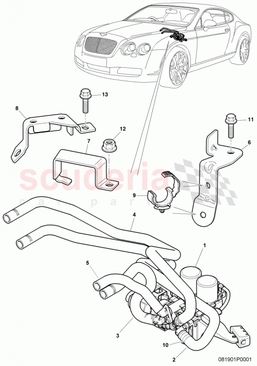 Part Diagram for Bentley 3D2819373