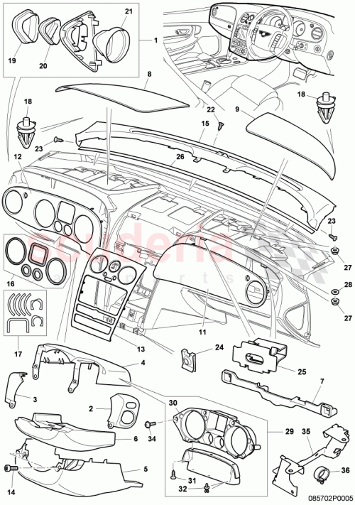Part Diagram for Bentley 3W1857010H