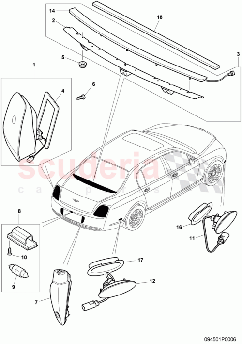 Part Diagram for Bentley 3W5945096N
