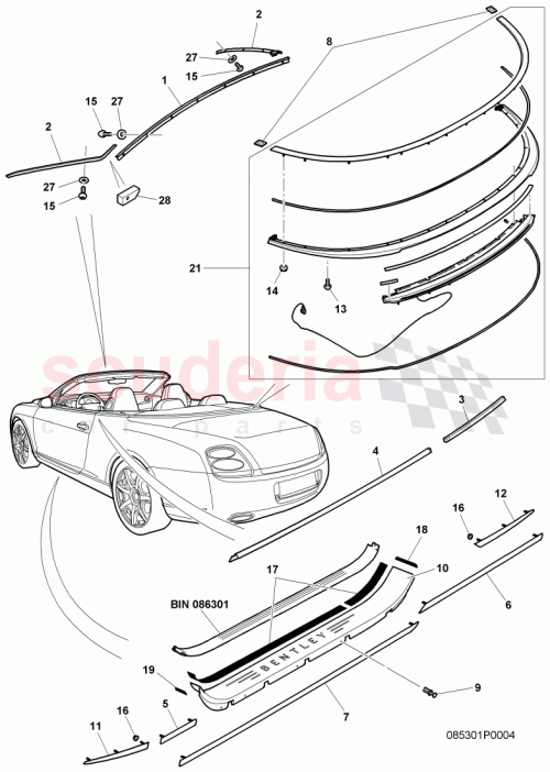 Part Diagram for Bentley 3W7 853 327 J