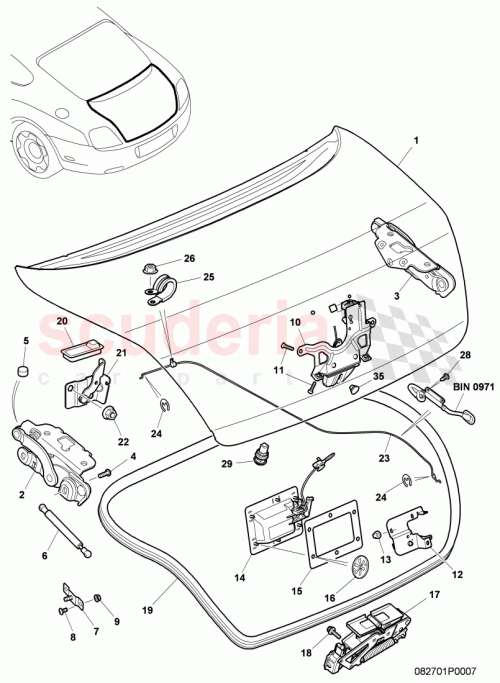 Part Diagram for Bentley 3W8827301J