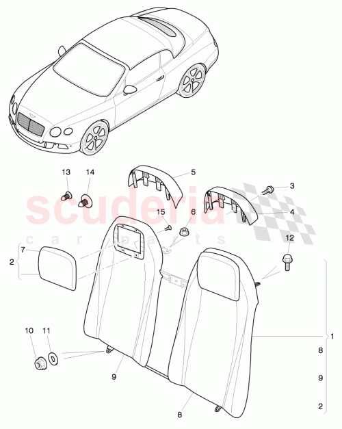 Part Diagram for Bentley 3W7885089