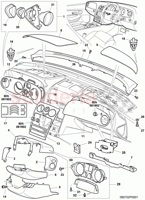 Part Diagram for Bentley 3W0858339B