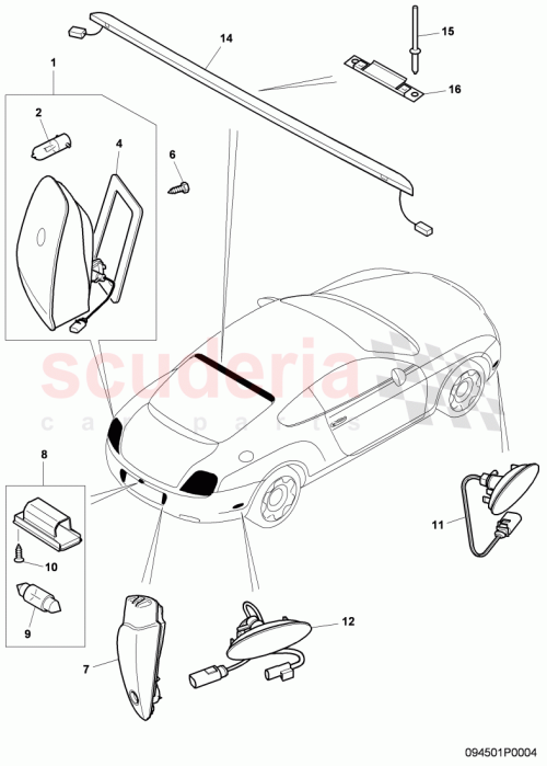 Part Diagram for Bentley 3W3945095J