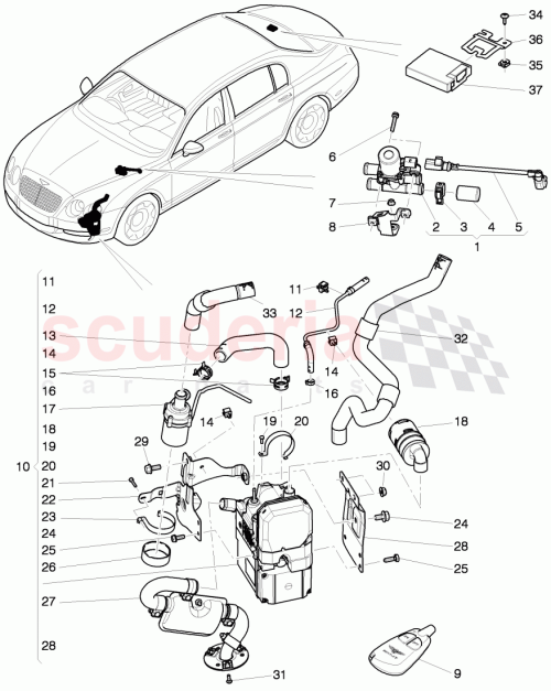 Part Diagram for Bentley 3W2121671