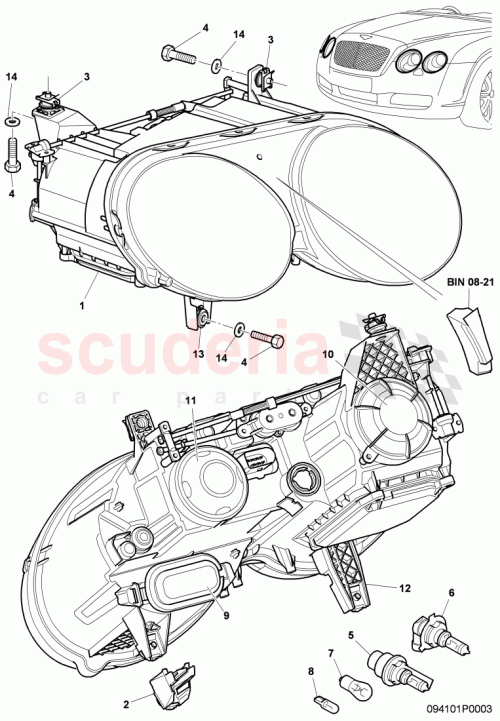 Part Diagram for Bentley 3W1941015AC