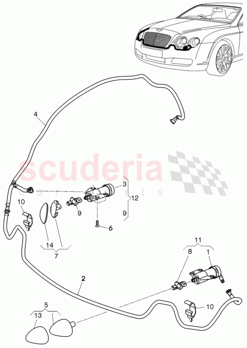 Part Diagram for Bentley 3W8955101A