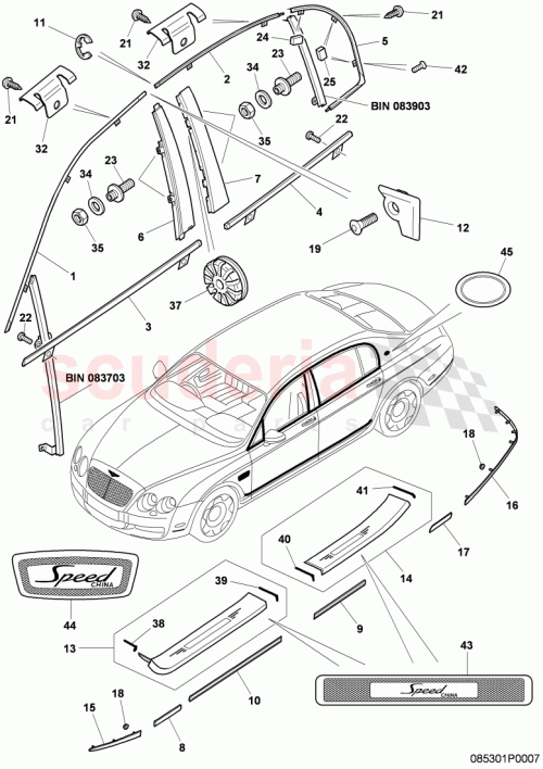 Part Diagram for Bentley 3W8853714F