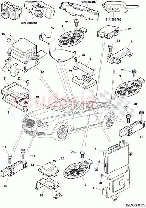 Part Diagram for Bentley 3W0905879