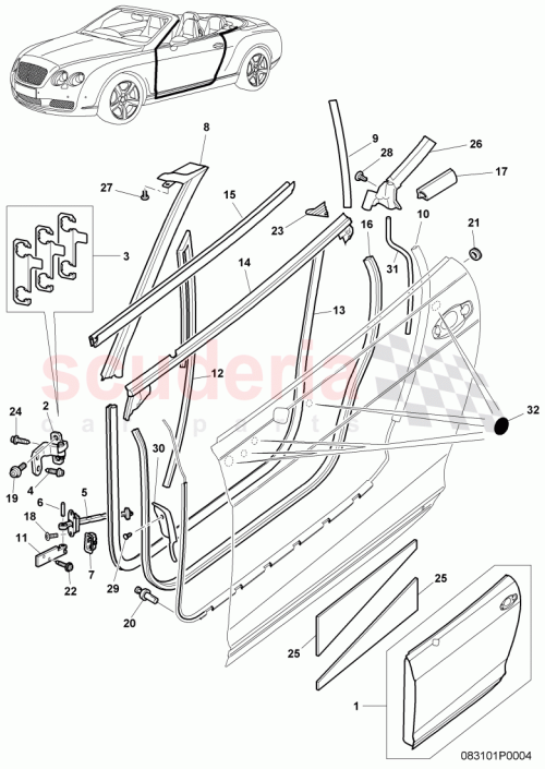 Part Diagram for Bentley 3W7837902A