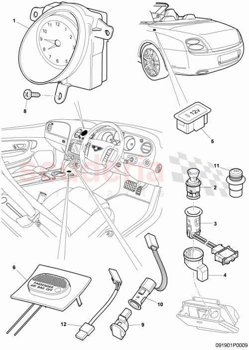 Part Diagram for Bentley 3W0971686
