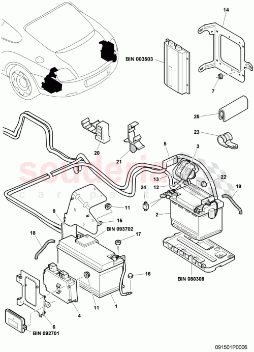 Part Diagram for Bentley 3W0915105