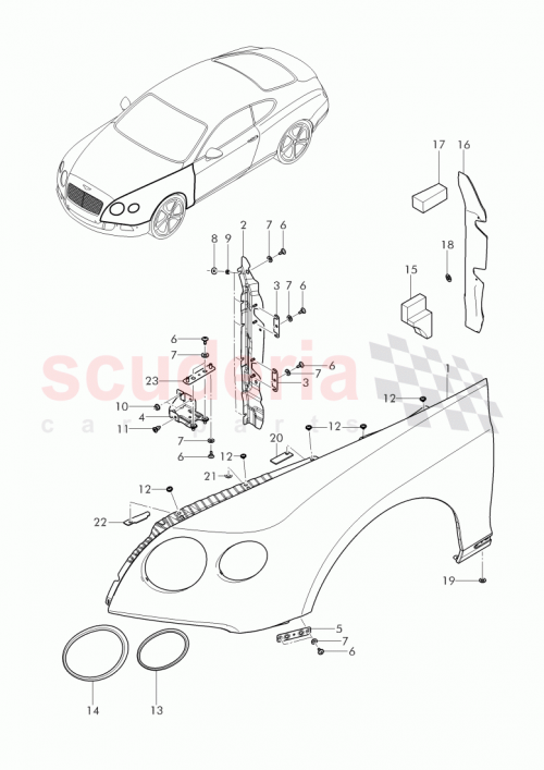 Part Diagram for Bentley 3W8 821 154 H