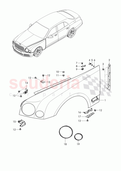 Part Diagram for Bentley 3Y5 807 823 A